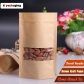 5 pcs Inkjet Printable Standing Zipper Paper Food Bags Resealable Food Packaging with Window